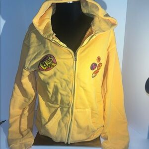 MadeWorn Yellow Hoodie with Graphic Accents